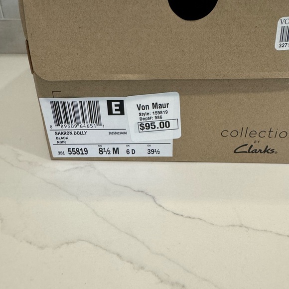 New Clark’s Sharon Dolly Black Noir shoes Size 8.5 - Picture 13 of 13